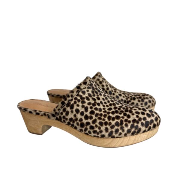 Madewell The Ruby Clog in Dotted Calf Hair Driftwood Grey Multi Women's Size 7 - Picture 3 of 12